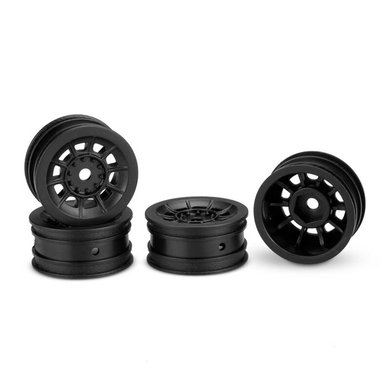 1/24 Hazard Front/Rear 1.0" Wheels, Black (4): SCX24