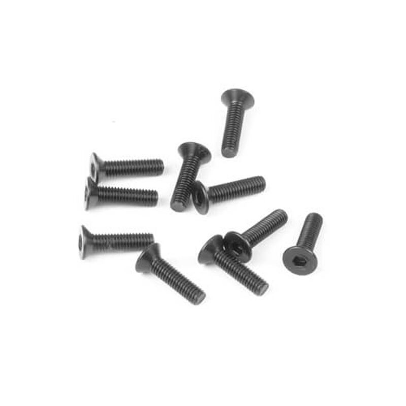 M3x12mm Flat Head Screws, Black (10)