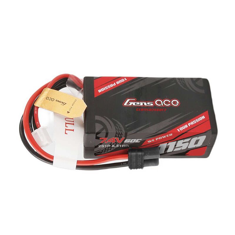 7.4V 1150mAh 2S 60C Hardcase G-Tech LiPo Battery: IEC2