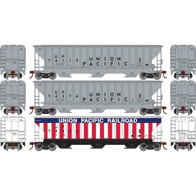 HO PS4740 Covered Hopper, UP #74113/74274/74444