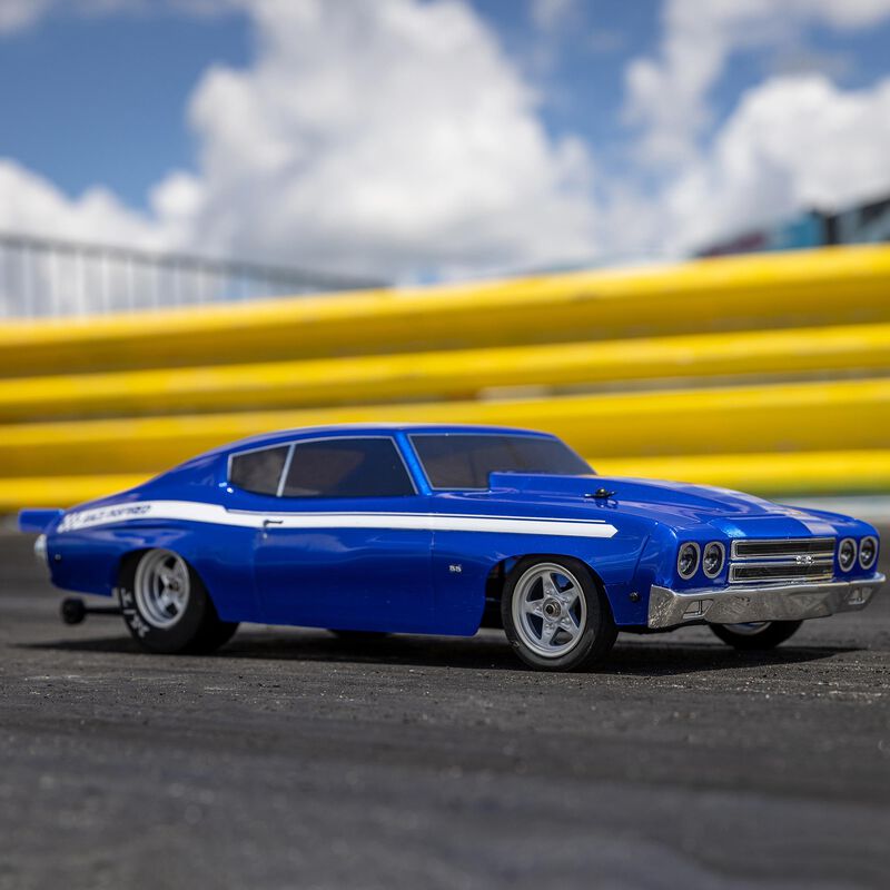 1/16 Mini 1970 Chevy Chevelle 2S 2WD RTR Brushless No Prep Drag Car (Battery & Charger Included), Blue