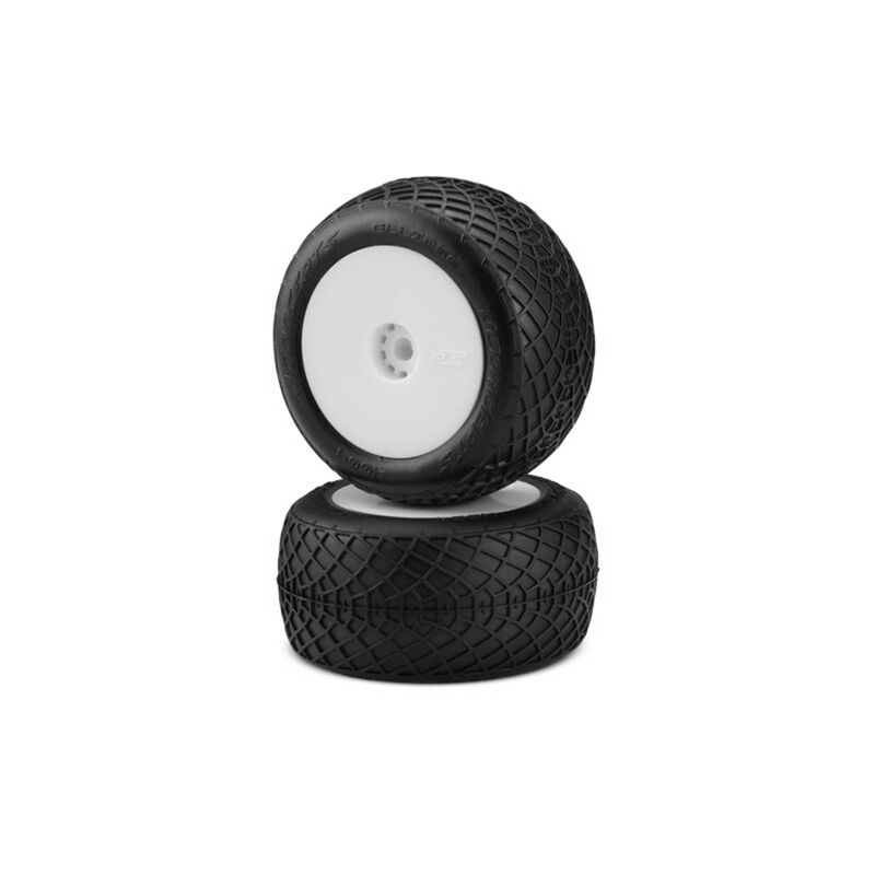 1/16 Ellipse Pre-Mounted Mini-T/ Mini-B Tires, White Wheels, Green Compound (2)