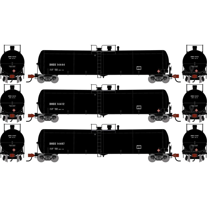 N ATH 30K Ethanol Tank Car, DODX #14407/14412/14444 (3)