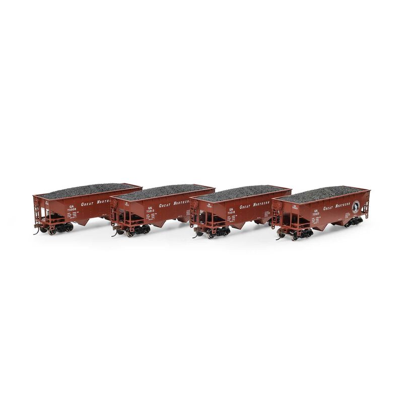 HO 34' 2-Bay Offset Hopper with Coal Load, GN #73308 / 73313 / 73318 / 73323 (4)