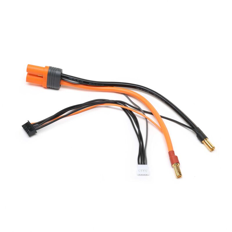 Adapter: IC5 Battery / 5mm Male Bullets with 6" wire: 2S/4S Smart Race Batteries
