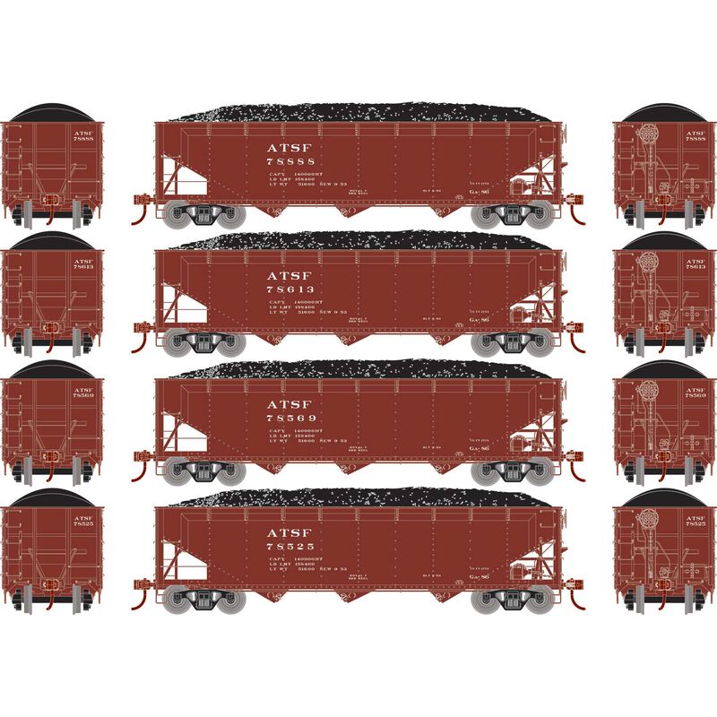 HO 40' Offset Coal Hopper with Load, ATSF #1 (4)