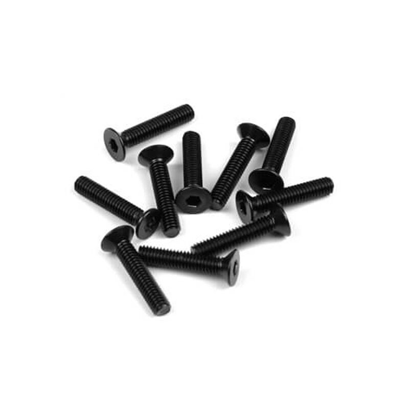M4x20mm Flat Head Screws, Black (10)