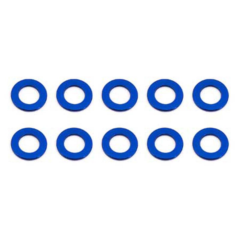 Aluminum 5.5x0.5mm Ballstud Washers, Blue (10)