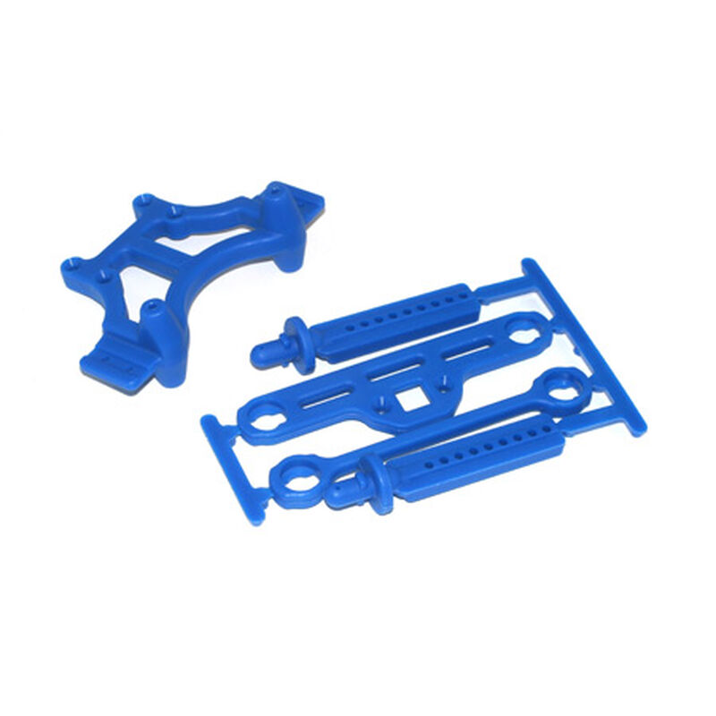 Shock Tower & Body Mount, Blue: TMX 3.3, EMX