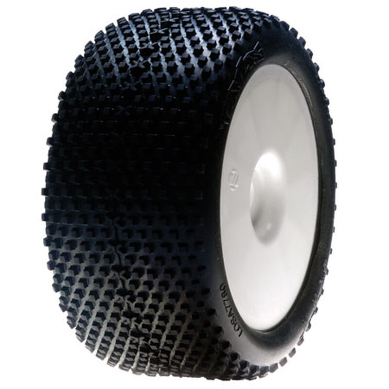 1/8 XTT Truggy Front/Rear 2.8 Pre-Mounted Tires, 17mm Hex, White (2)
