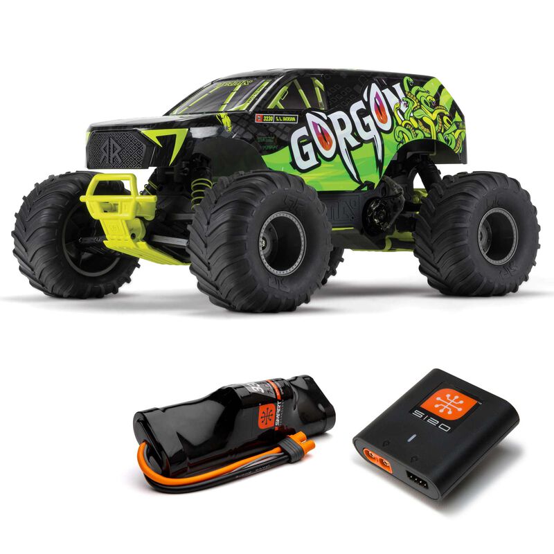 1/10 GORGON 2WD RTR Brushed Monster Truck (Battery & Charger Included), Yellow