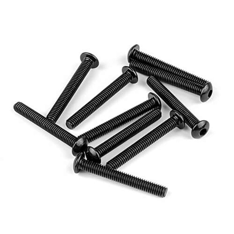 M4x30mm Button Head Screws, Black (10)