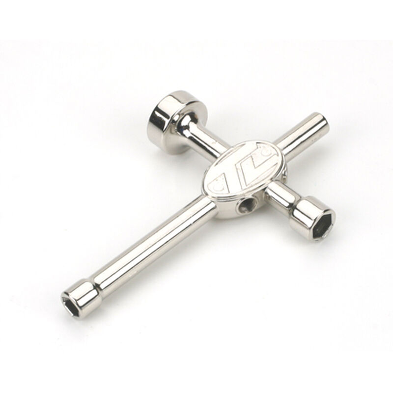 4-Way Steel Wrench (17mm, 10mm, 8mm, 1/4")