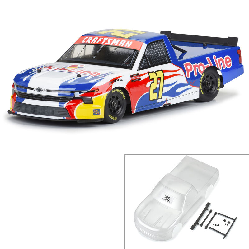 1/12 Pre-Cut 2024 Chevy Silverado Truck Clear Body: Losi NASCAR