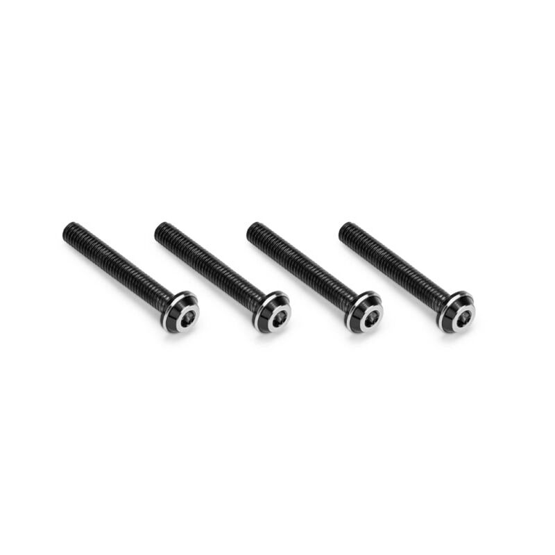 3x20mm Top Hat Titanium screw, stealth black - 4pc
