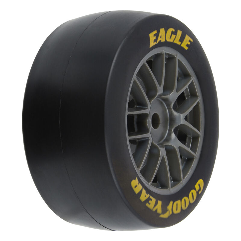 1/12 Goodyear Eagle Soft Tire F/R MTD Gray Wheels (4): Losi NASCAR
