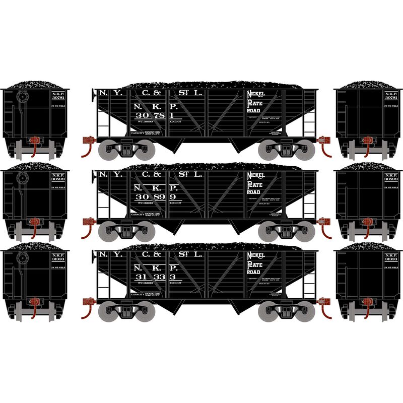 HO 34' 2-Bay Composite Coal Hopper with Load, NKP (3)