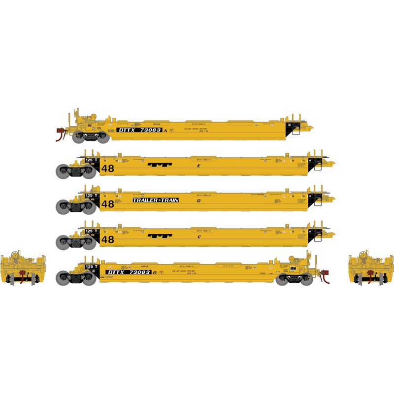 HO Gunderson Maxi-Stack II Well Cars, DTTX 'Trailer Train' #73083 (5)