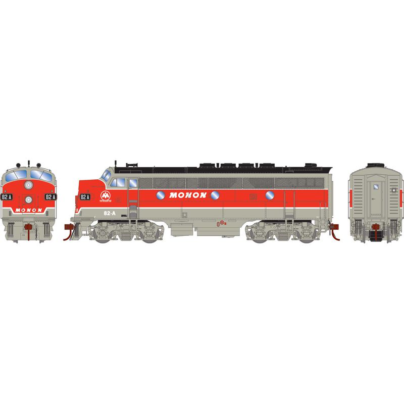 HO F3A Locomotive with DCC & Sound, Monon #82-A