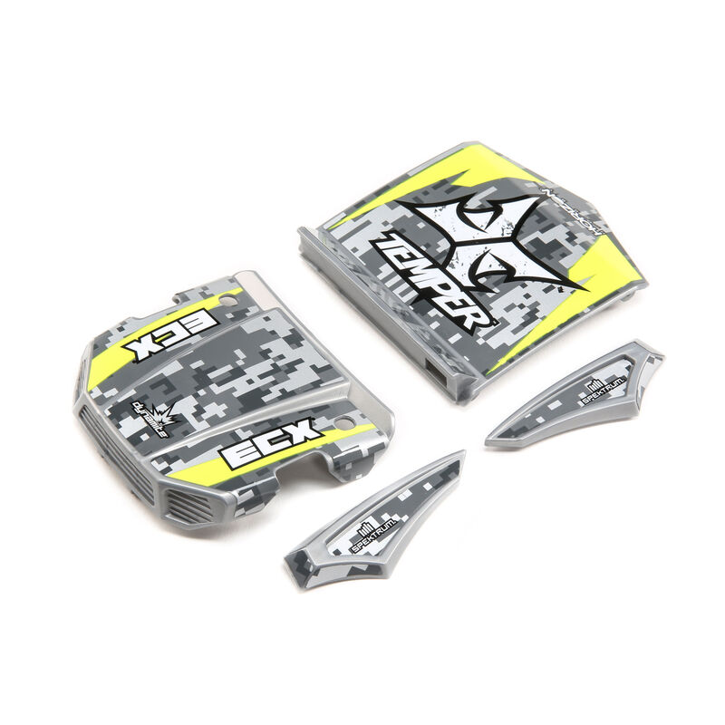 1/18 Painted Body Set, Grey/Yellow: Gen2 4WD Temper