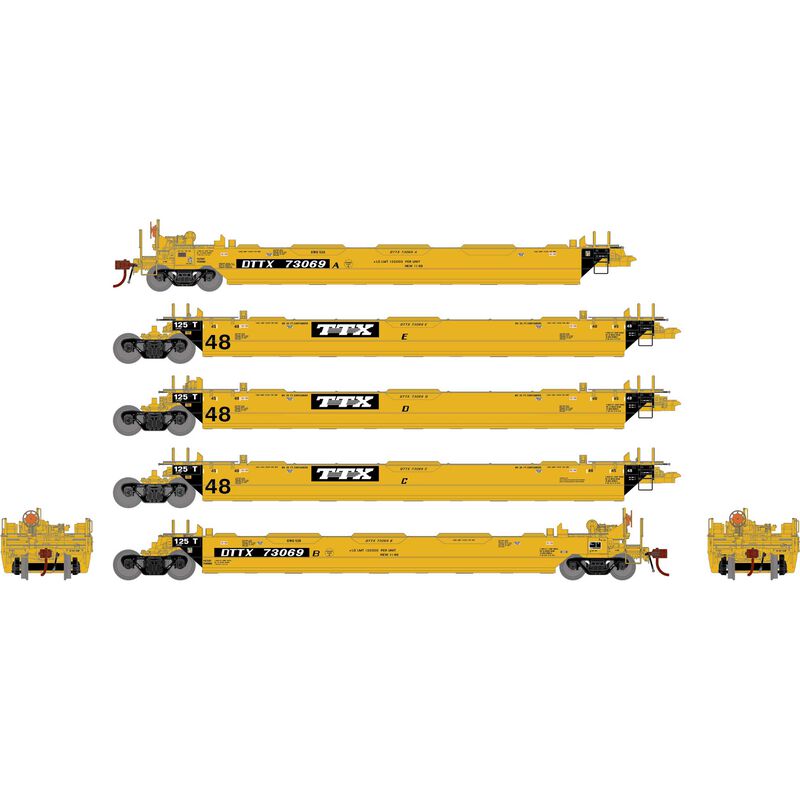 HO Gunderson Maxi-Stack II Well Cars, DTTX 'TTX' #73069 (5)