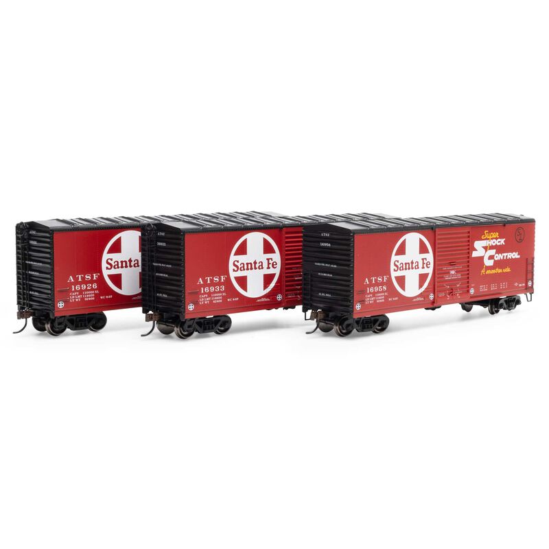 HO 40' Modern Box Car, ATSF #16926 / #16933 / #16958 (3)