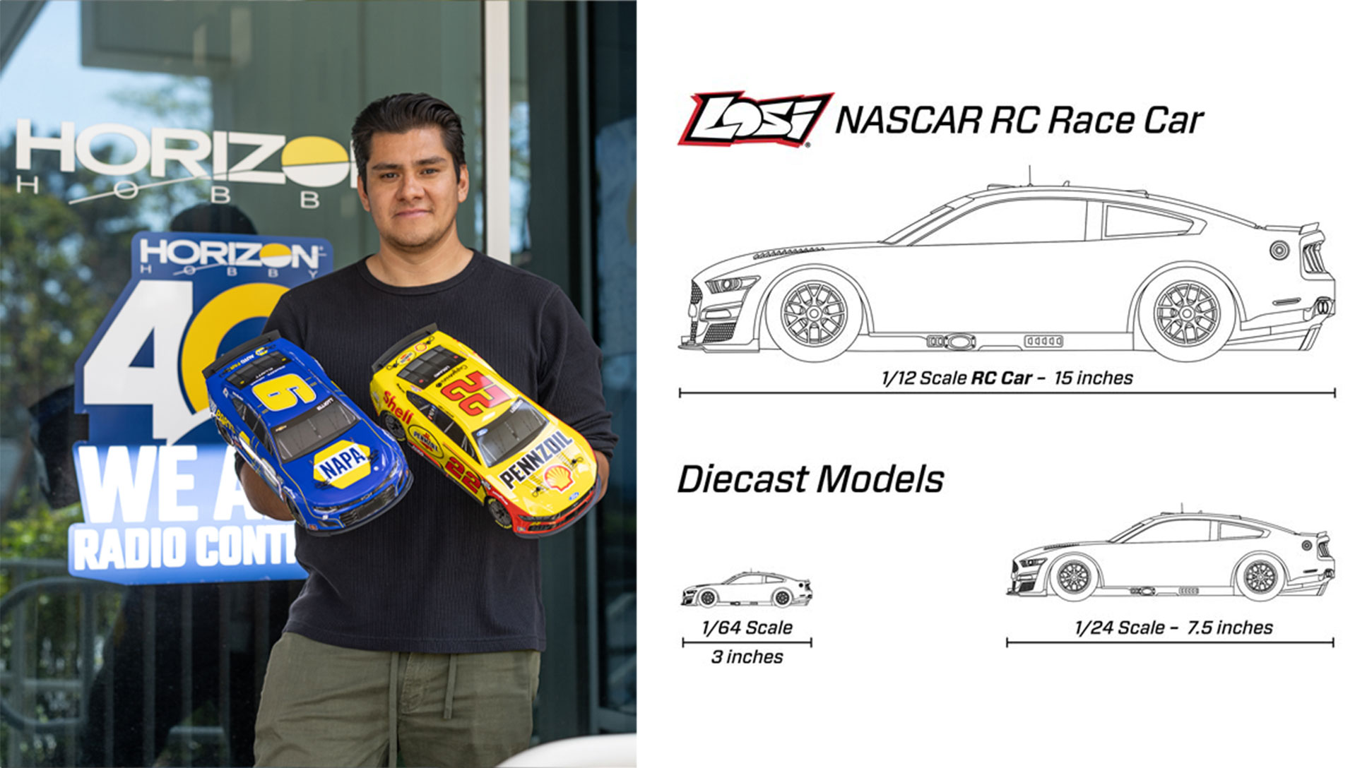 Losi NASCAR 1/12 Scale RC Race Car SIZE GRAPHIC DESKTOP