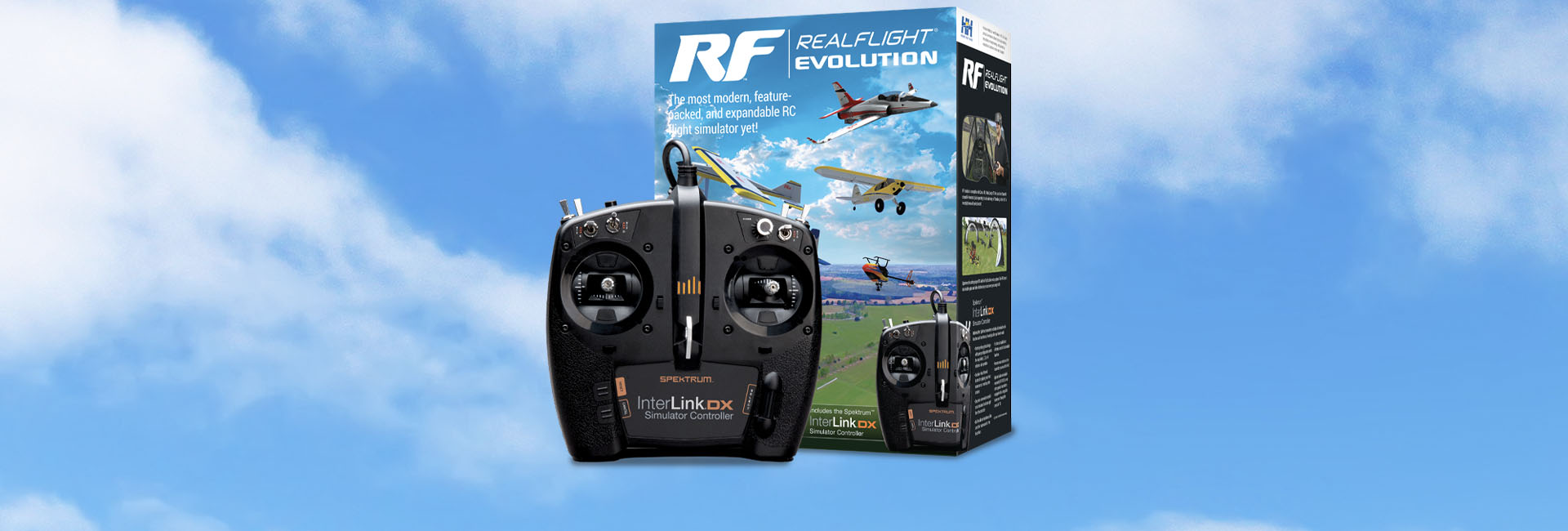 RealFlight Evolution RC Flight Simulator Software with Spektrum DX Interlink Controller